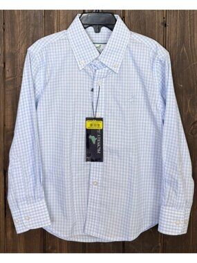 PROPERLY TIED 4T Little Boys Park Avenue Dress shirt Blue Cloud Check NEW $54